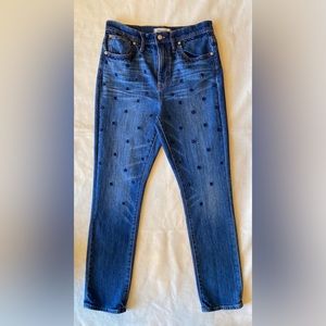 Madewell High Rise Slim Boyfriend Embroidered Jeans